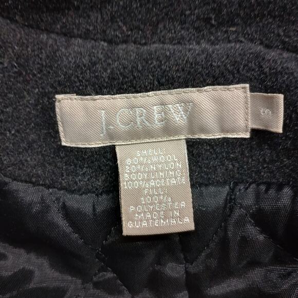 J Crew Women Classic Wool Blend Pea Coat Button Up Flap Pockets - Picture 5 of 8